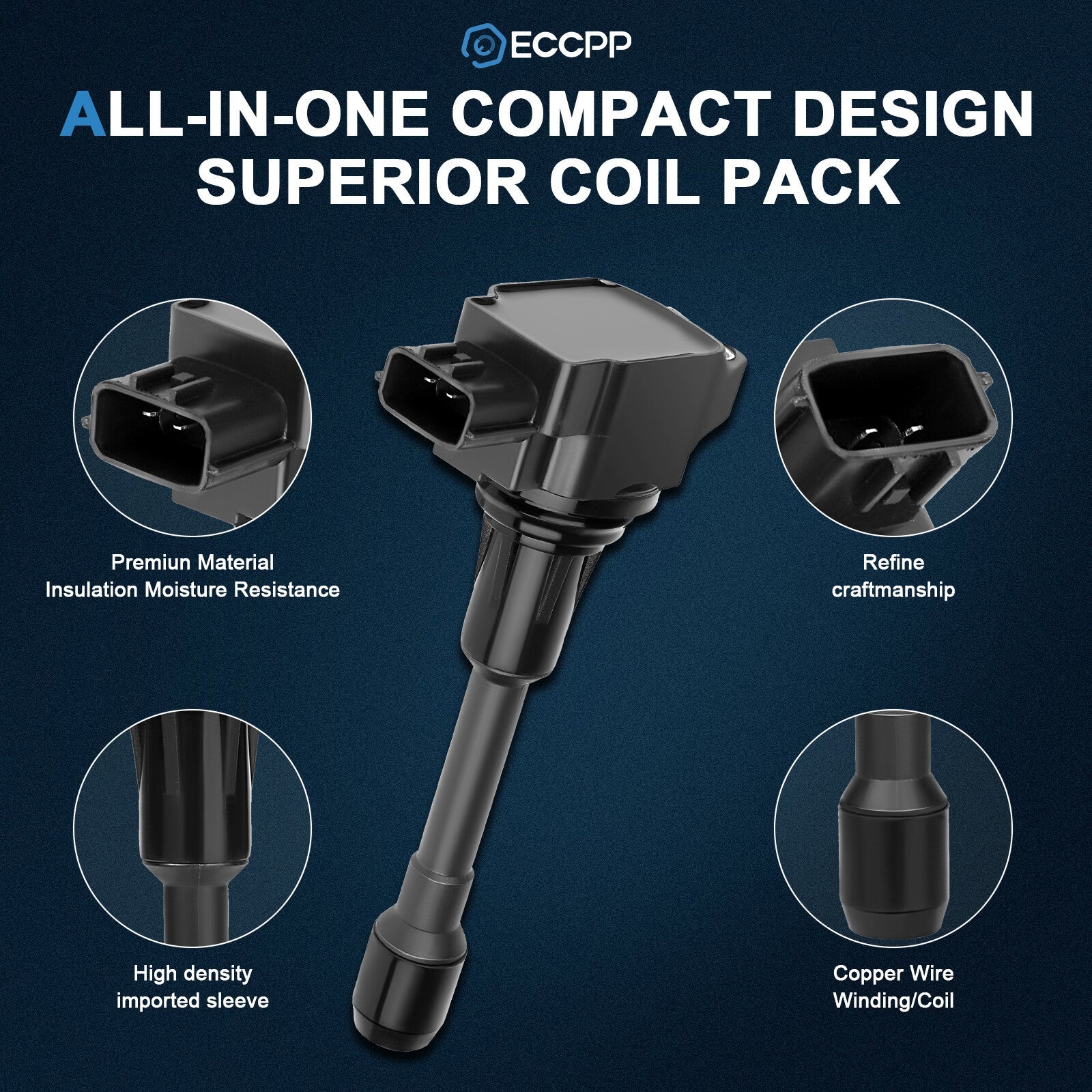 ECCPP 4 Ignition Coils For 2007-2018 Nissan Altima 2.5L 09-14 Nissan Cube 1.8L ECCPP