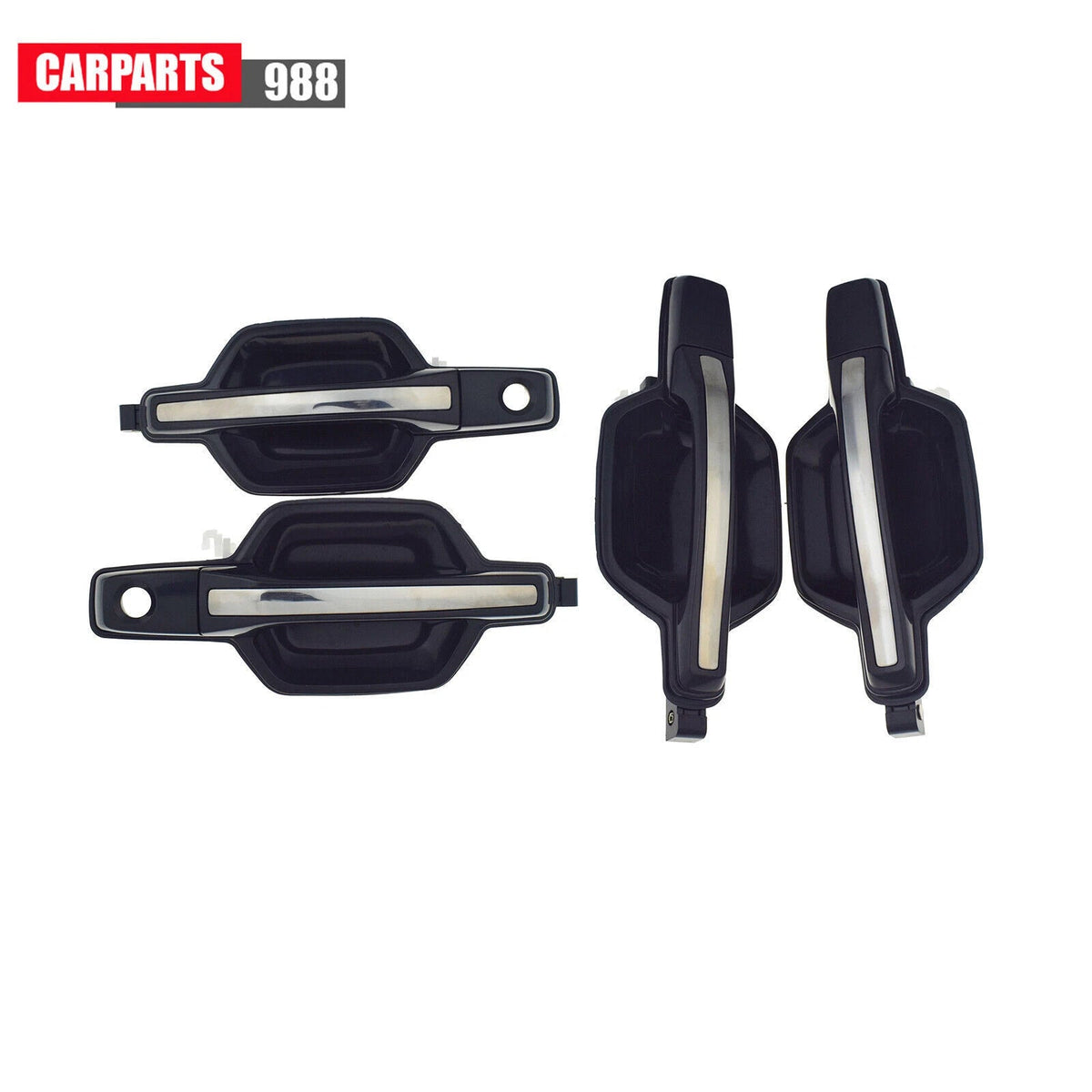Front Rear Outside Door Handle Black & Chrome for 2001-2006 Mitsubishi Montero 6B93BC-57