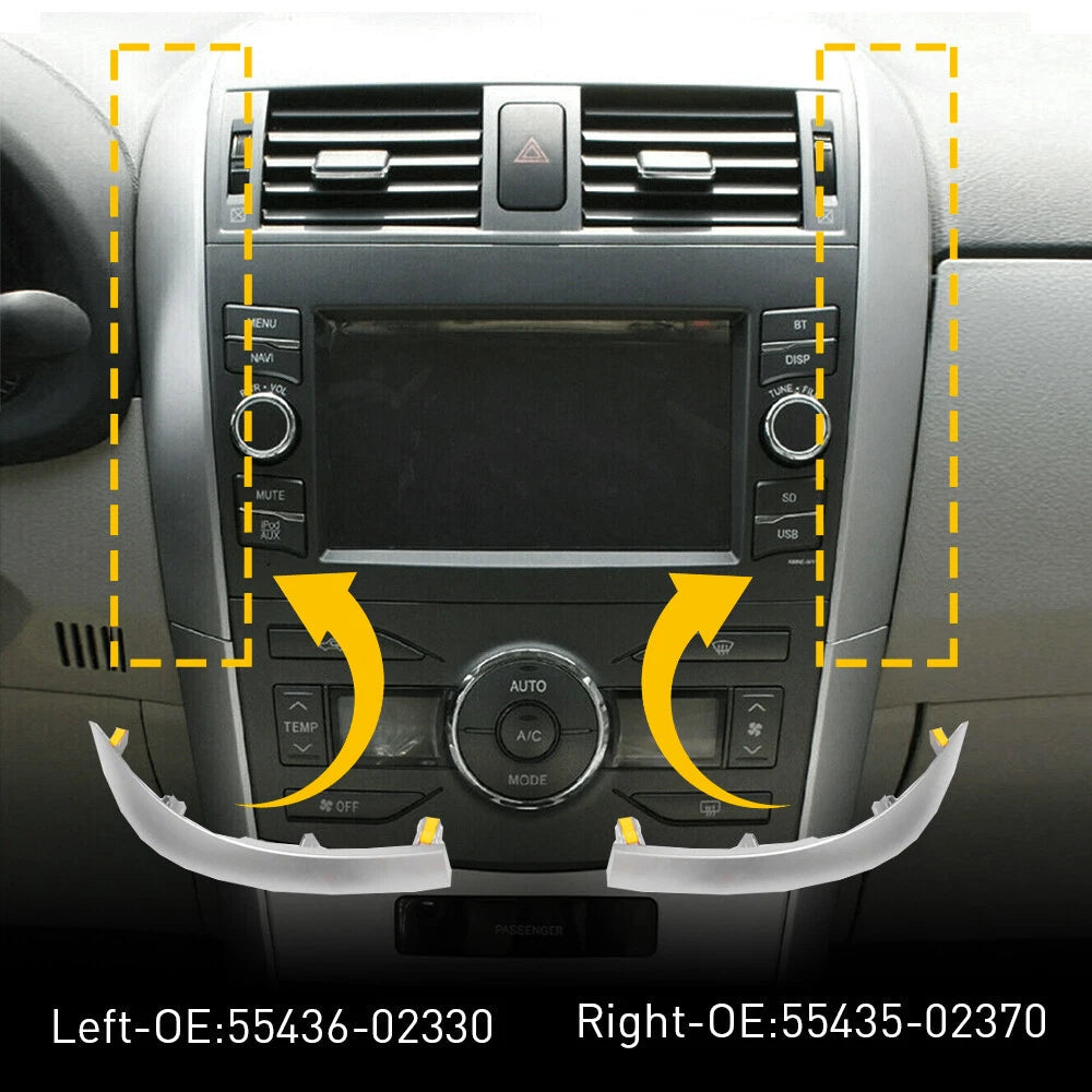 For Toyota Corolla 2009-2013 Upper Side Central Dashboard Strip Trim Left+Right 6B93BC-57