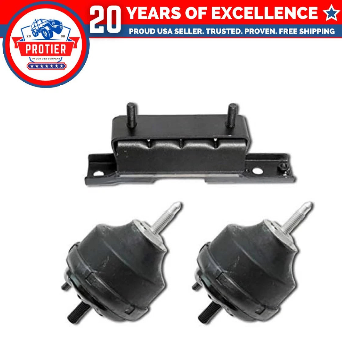 Motor & Trans Mount Fit 02-09 Trailblazer Envoy / 04-07 Buick Rainier 4.2L 3PCS 6B93BC-57