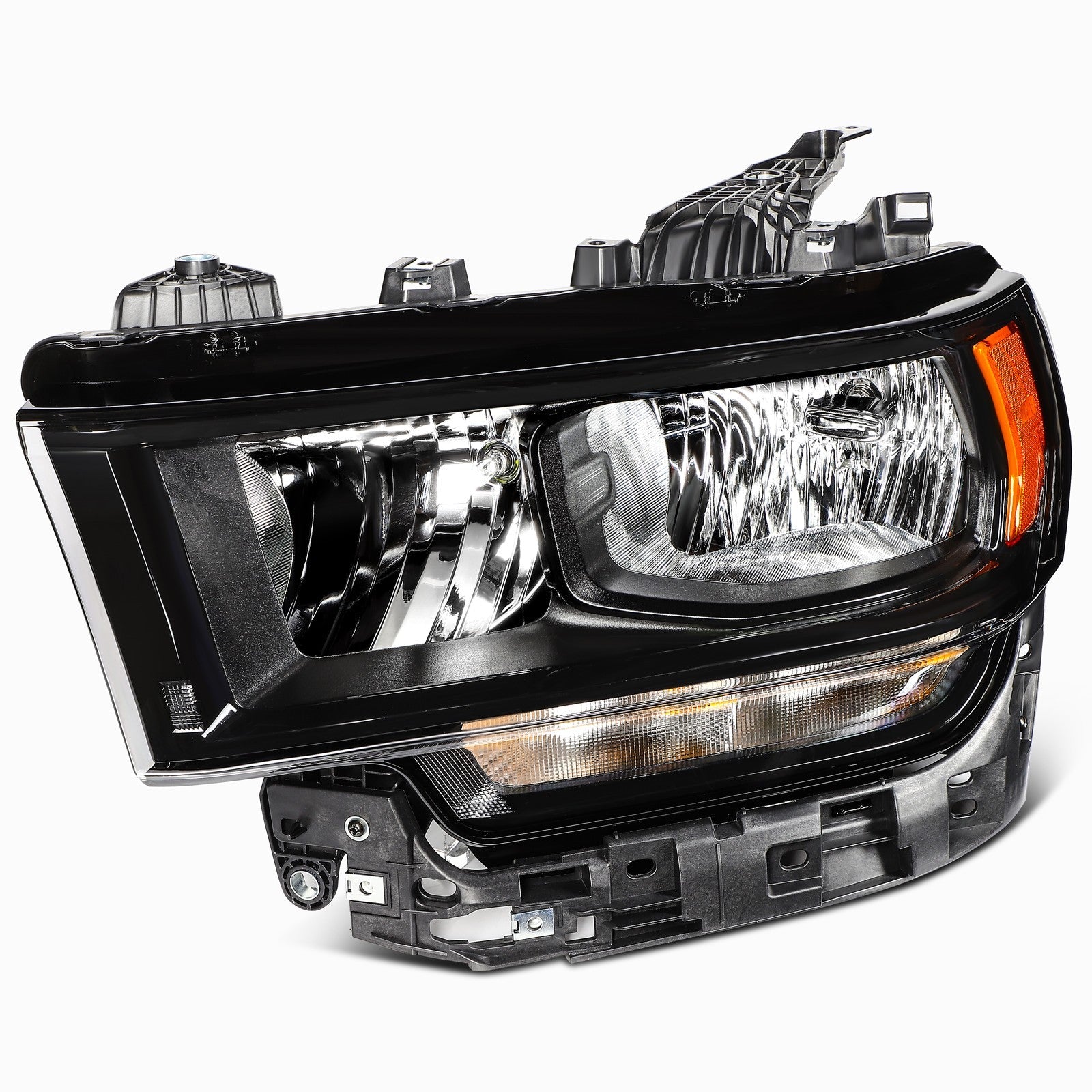 Pair Headlights Assembly For 2019-2024 Ram 2500 3500 5.7L 6.4L 6.7L Black Amber 6B93BC-57