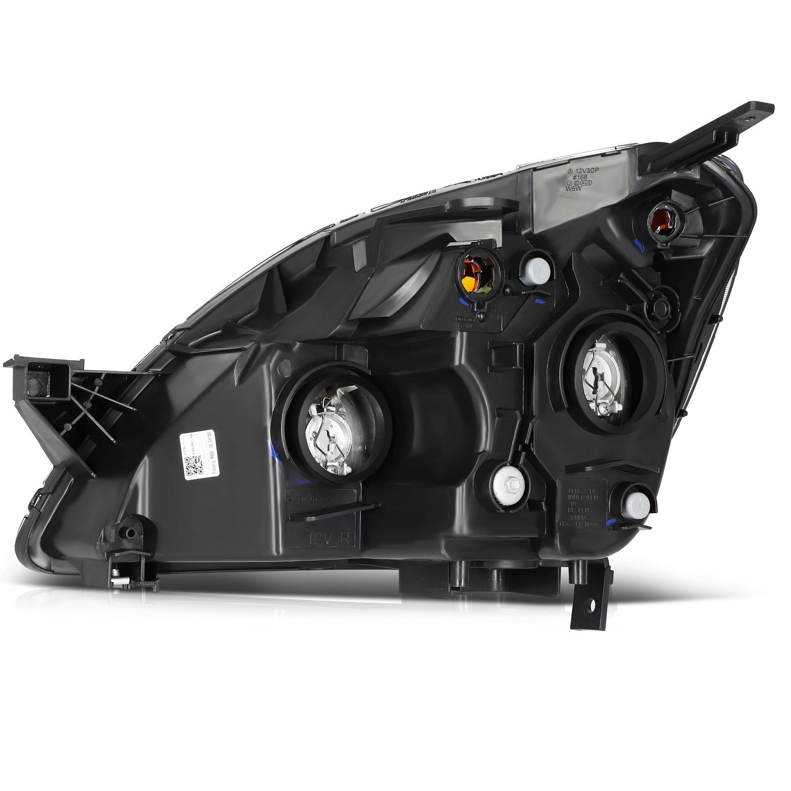 Pair Halogon Headlights Assembly For 2005-2006 Honda CR-V CRV 2.4L Black Amber 6B93BC-57
