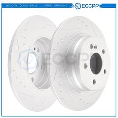 Rear Discs Brake Rotors Set For Mercedes-Benz C250 2012 - 2015 Slot and Solid 6B93BC-57