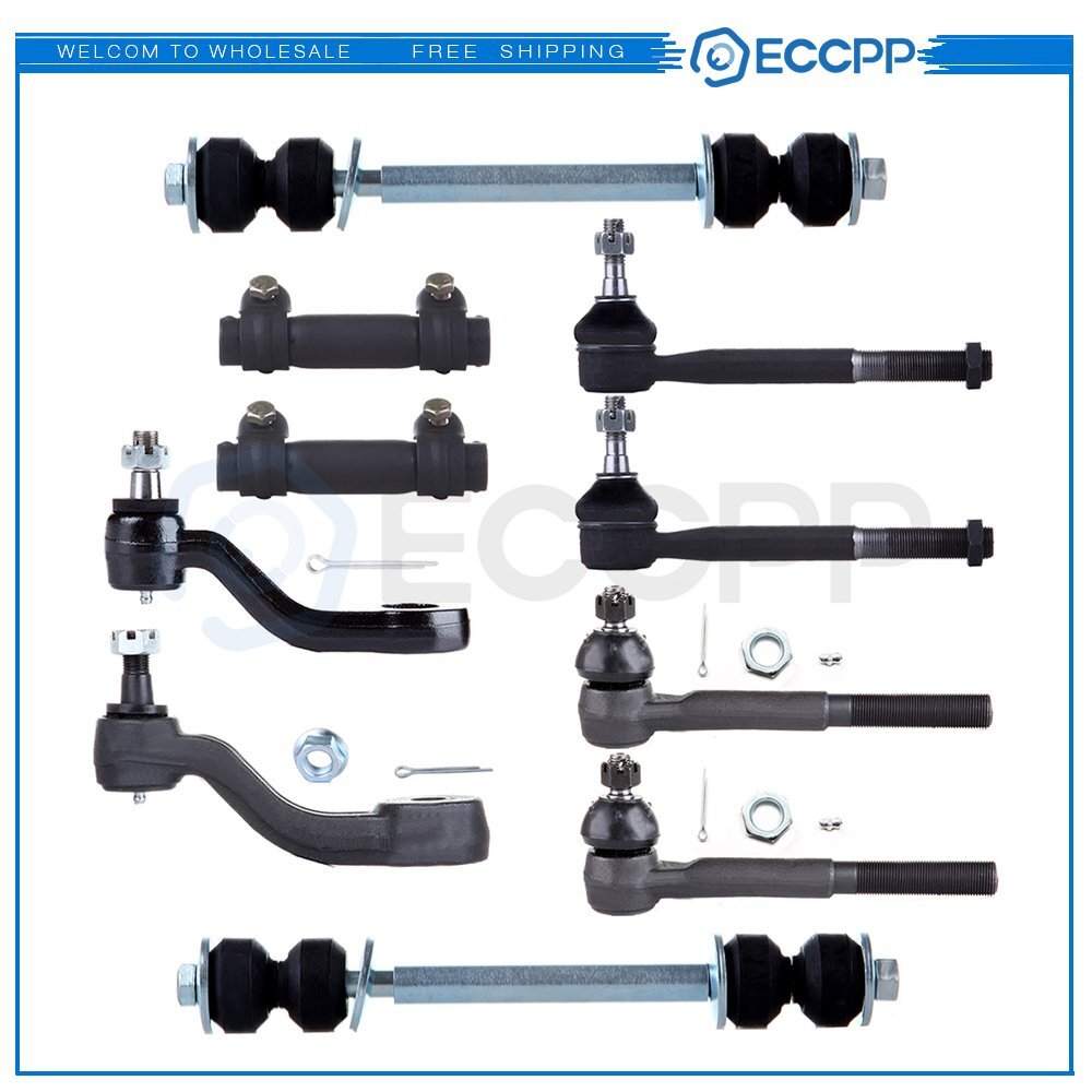10pc Front Suspension & Steering Kit For 1993-2000 Chevy GMC K1500 K2500 K3500
