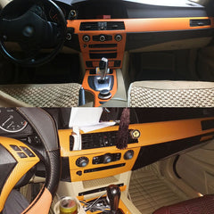 Interior Center Console Carbon Fiber Molding Sticker Decals For BMW E60 2006-10