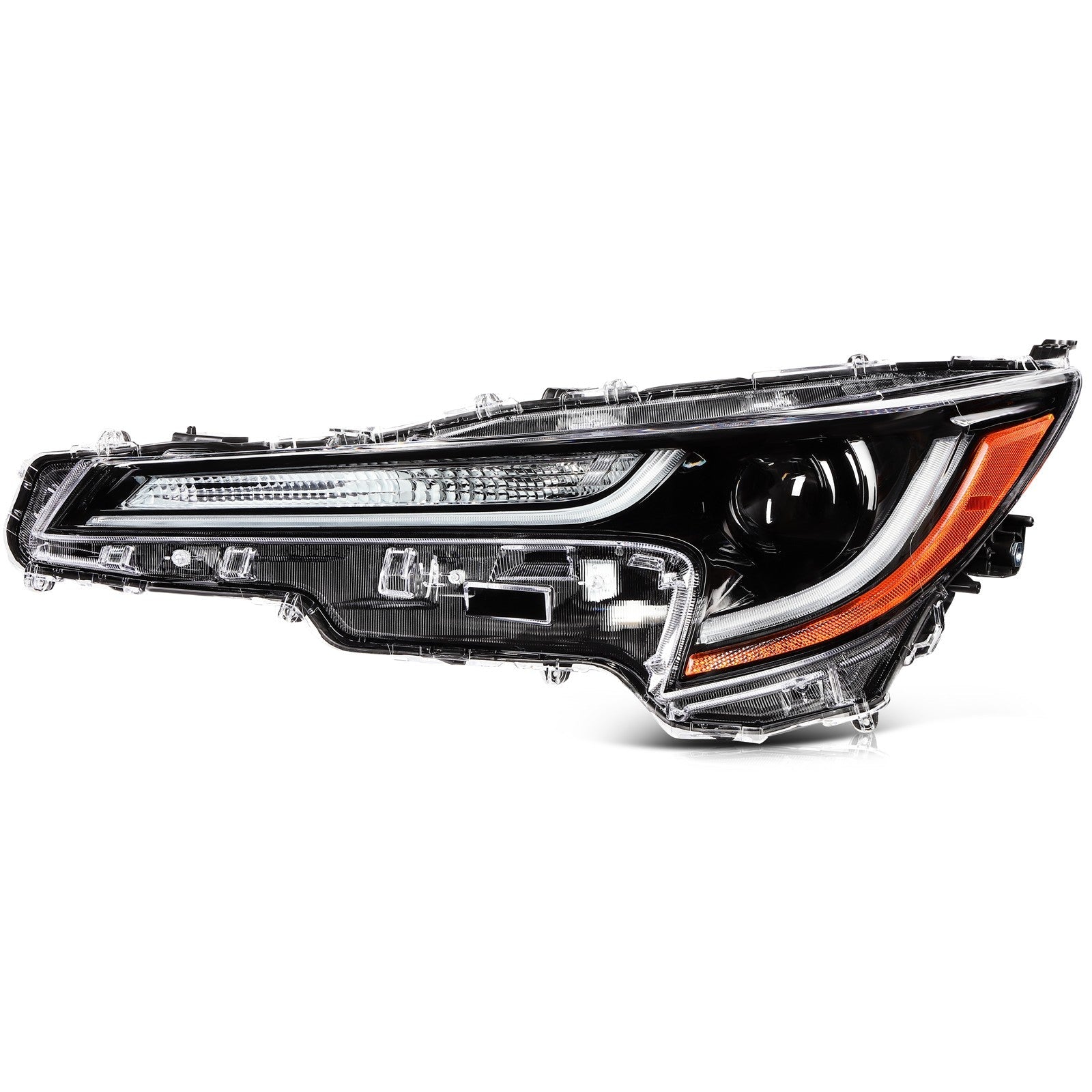 ECCPP LED Headlights Assembly For Corolla L LE Base 2020-2022 Pair Black Amber 6B93BC-57