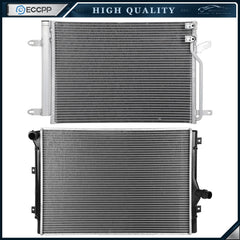 Aluminum Radiator & AC Condenser Cooling Kit For 2011 2012 Volkswagen Jetta 6B93BC-57