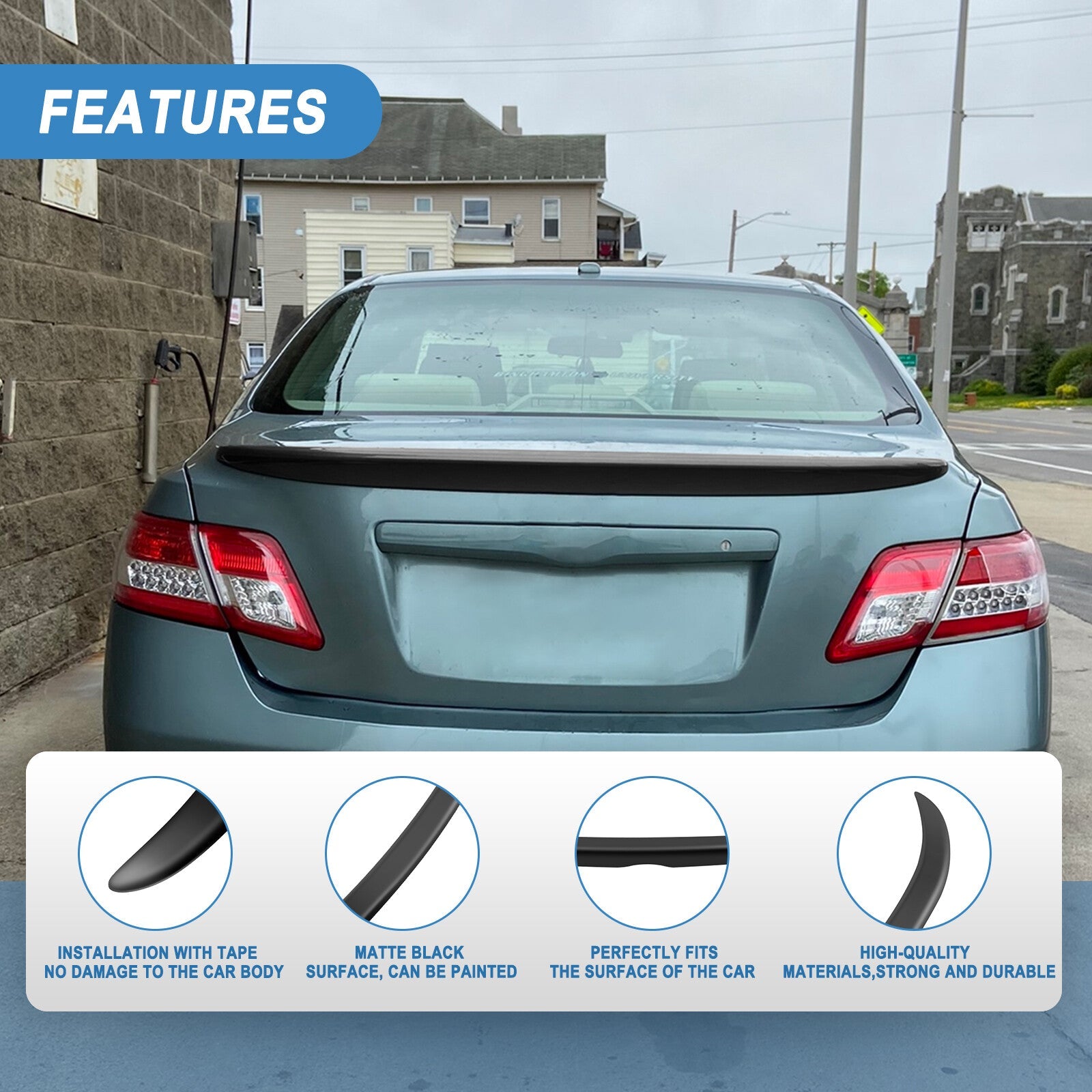 Lightweight For 2007-2011 Toyota Camry Style Wing Spoiler Trunk Lip 6B93BC-57