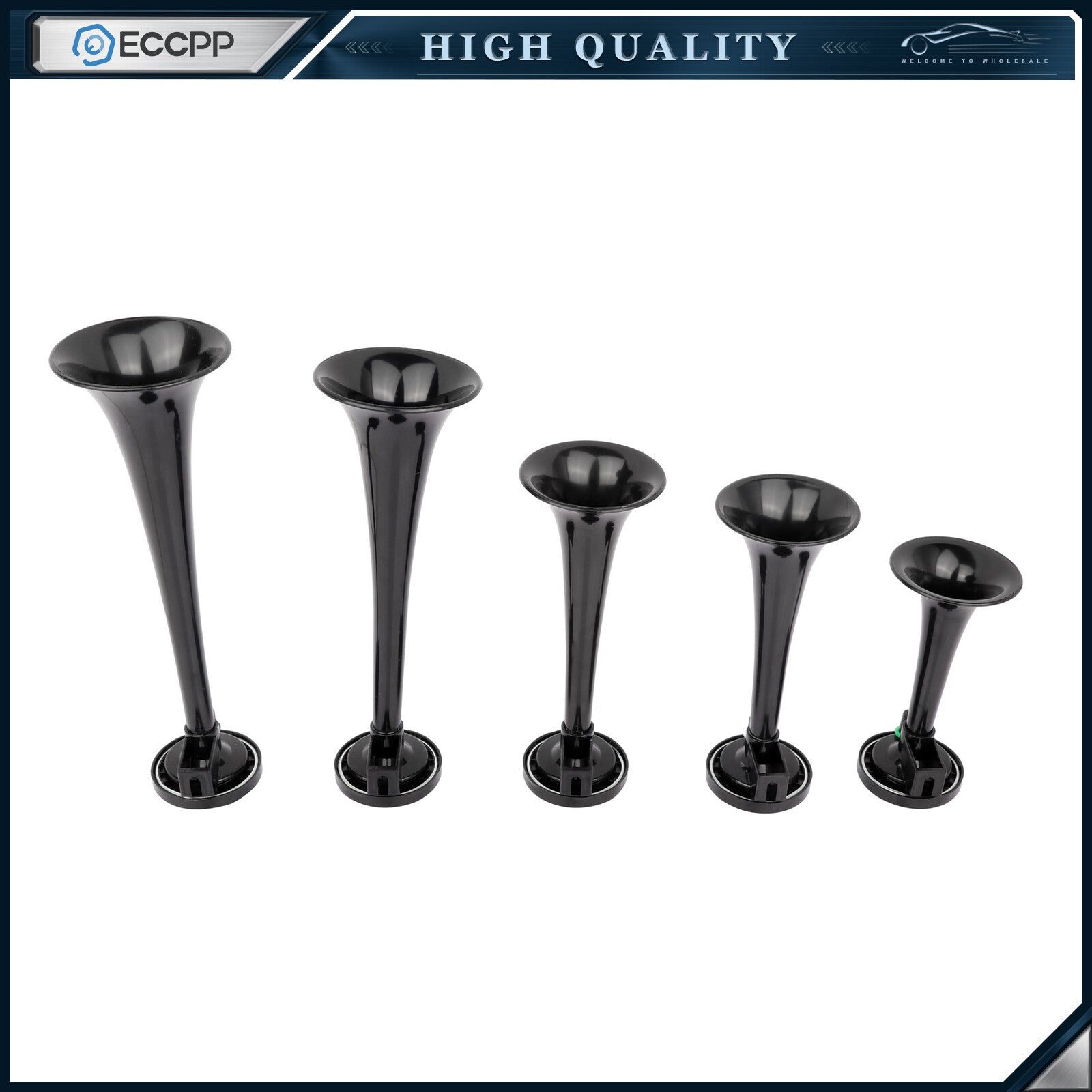 Dixie Musical 5 Black Plastic Trumpet Air Horn Dukes of Hazzard General Lee Kit 6B93BC-57