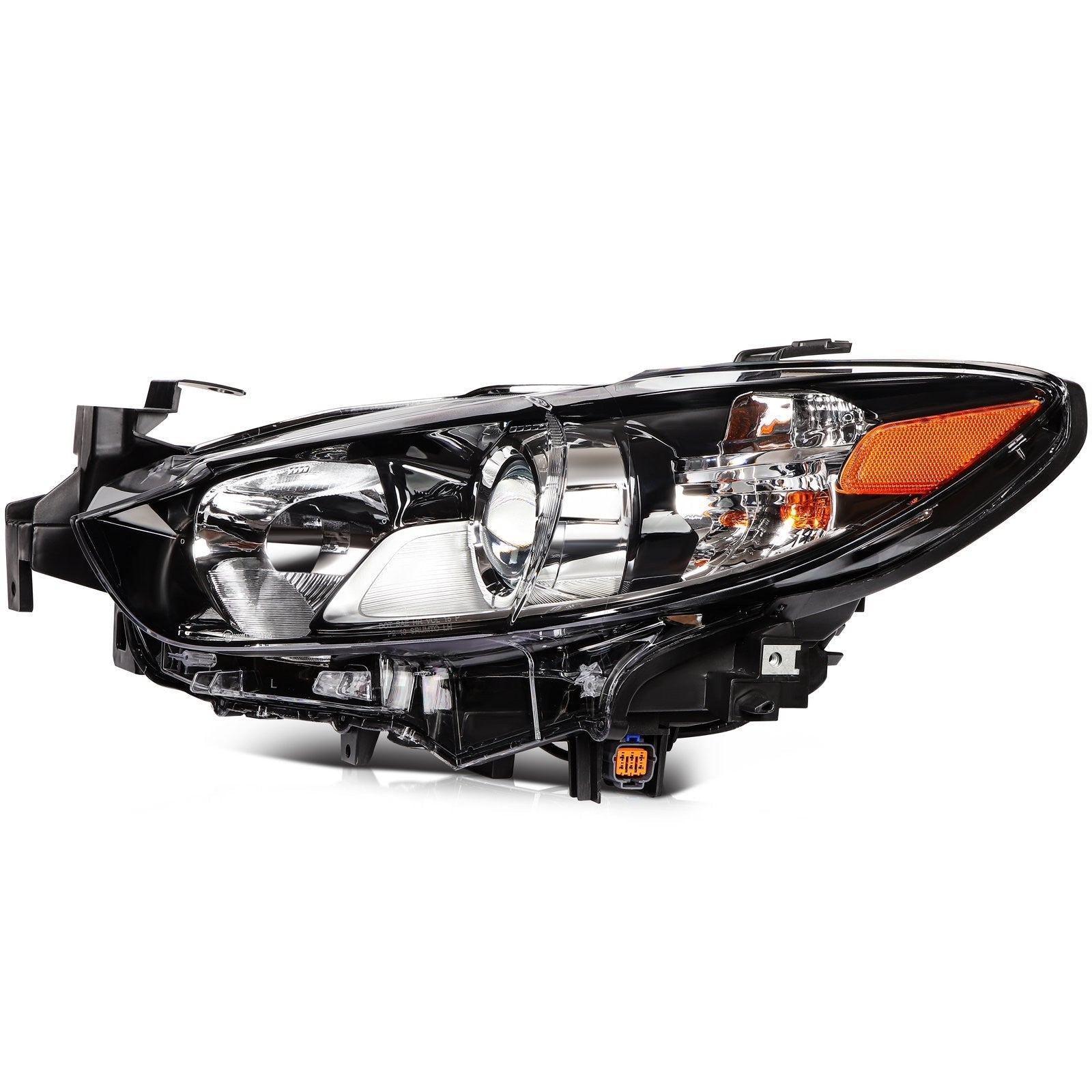 Pair Halogon Headlights Assembly For 2014-2017 Mazda 6 Sport 2.5L Black Amber 6B93BC-57