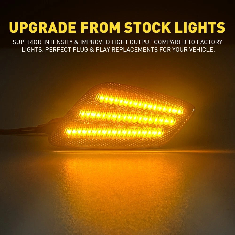 LED Front Fender Side Marker Bumper Signal Lights For 97-06 Jeep Wrangler TJ EOA 6B93BC-57