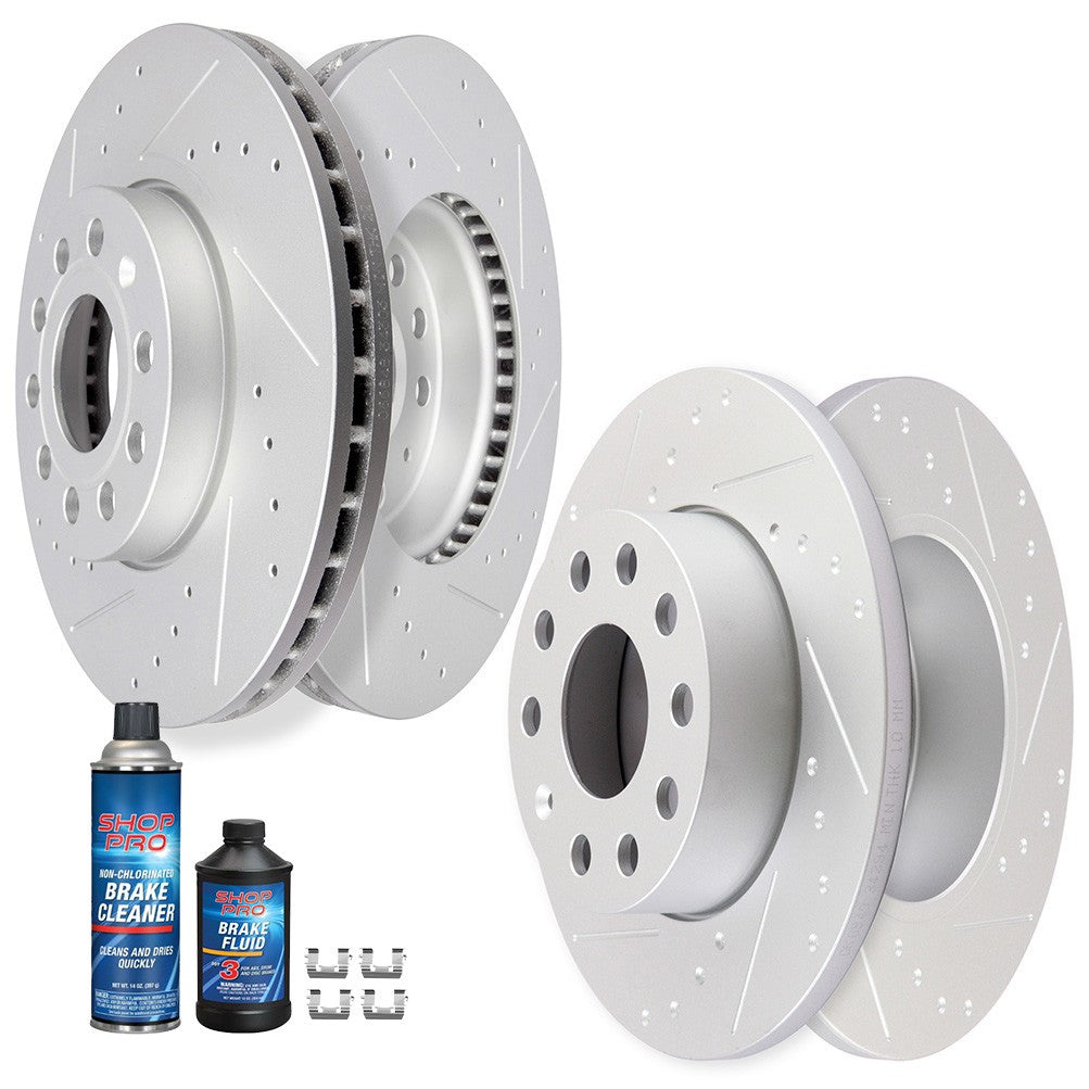 Front Rear Discs Brake Rotors For Volkswagen 2005-2010 Jetta 2007-2009 Rabbit
