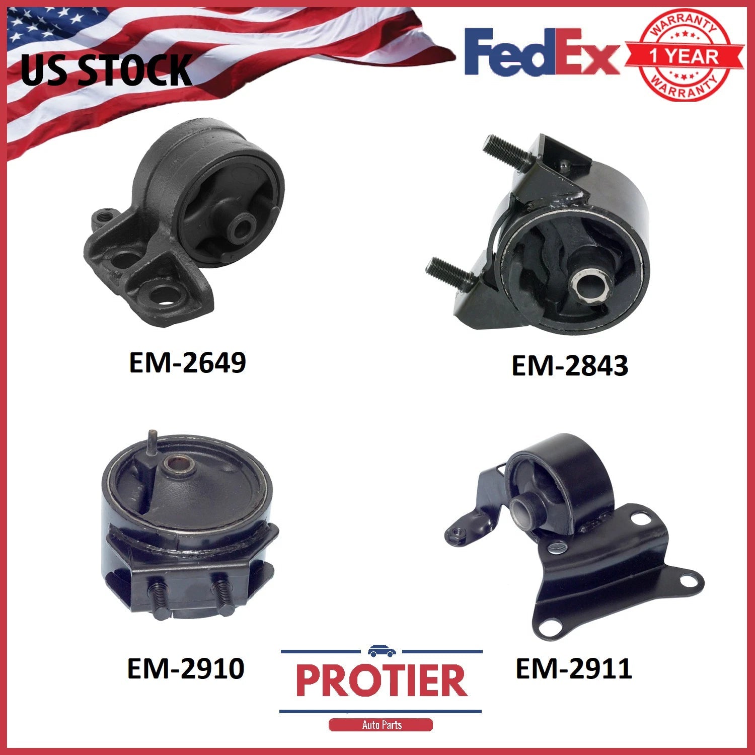 Fits Ford Escort Fits Mercury Tracer 97-03 L4-2.0L Auto Motor & Trans Mount Kit 6B93BC-57