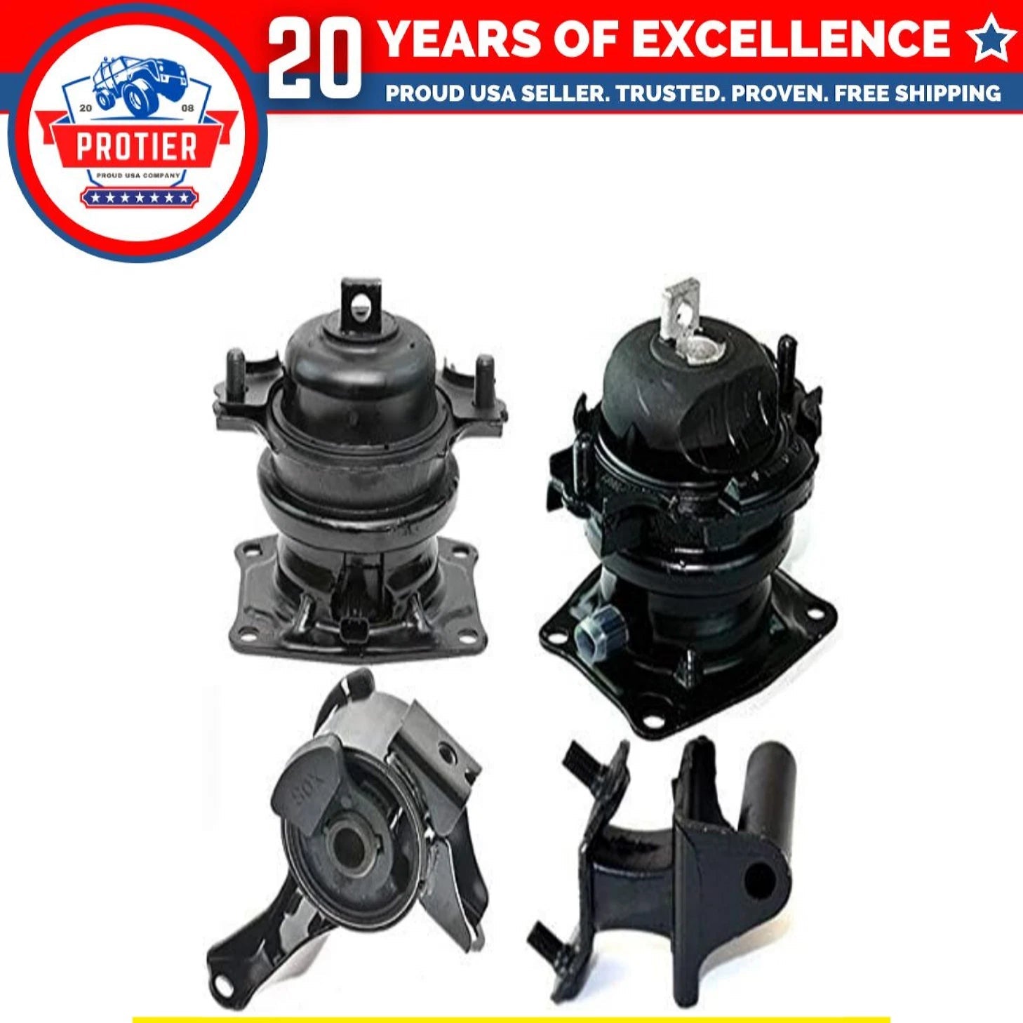 Fits 2006-2008 Honda Pilot 3.5L 2WD Engine Motor & Trans Mount Kit 4pcs : 6B93BC-57