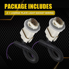 2pcs For 1990-2014 Ford F-150 T10 License Plate Tag Light Sockets Wire Harness A 6B93BC-57