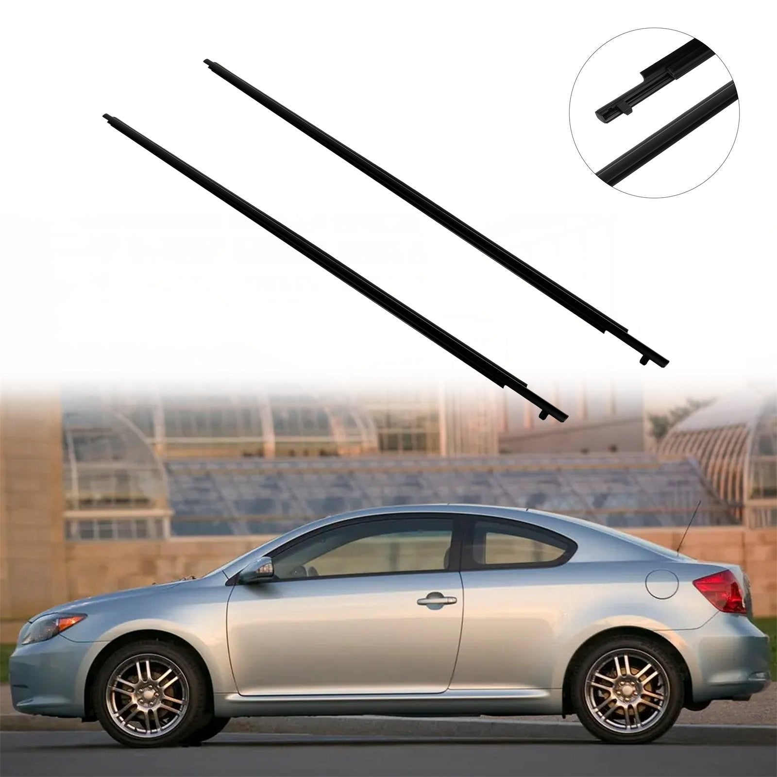 For 2005-2010 Scion TC Pair Front Left & Right Door Window Seal Belt Molding 6B93BC-57