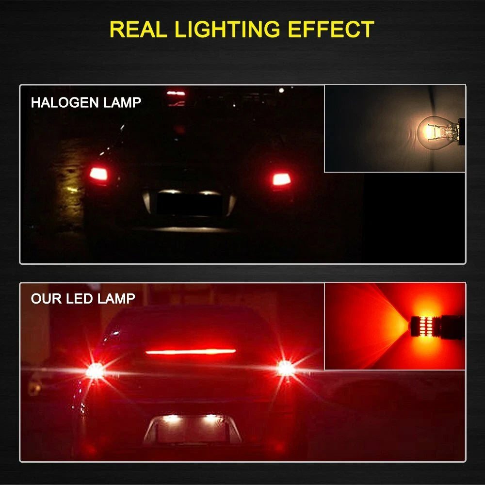 AUXITO 3157 Red LED Strobe Flashing Blinking Brake Tail Light/Parking Bulbs 48H AUXITO
