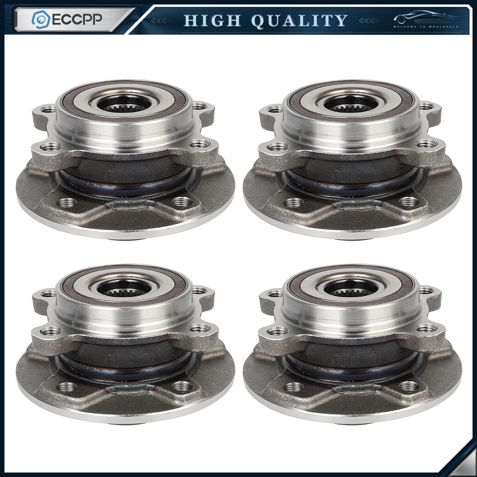 4Pcs Front & Rear Wheel Hub Bearings Assembly For Jeep Compass Renegade AWD Only 6B93BC-57