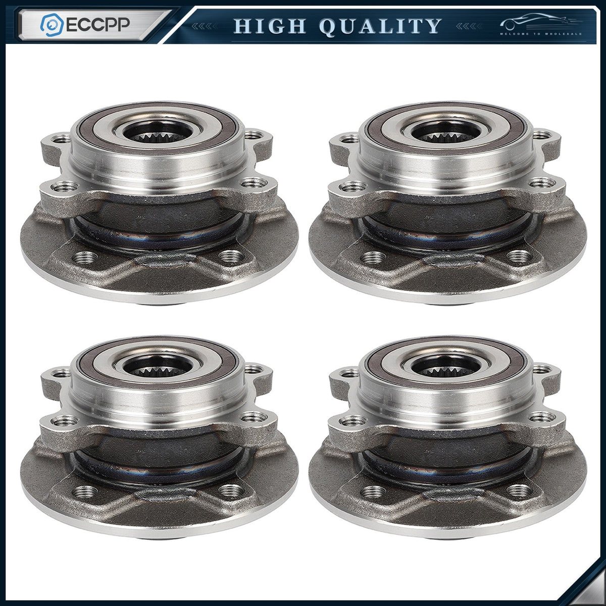 4Pcs Front & Rear Wheel Hub Bearings Assembly For Jeep Compass Renegade AWD Only 6B93BC-57