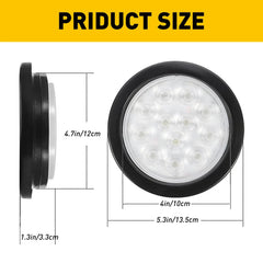 2X 4" Trailer Truck LED Round Reverse Backup DRL Tail Running Lights White 6B93BC-57