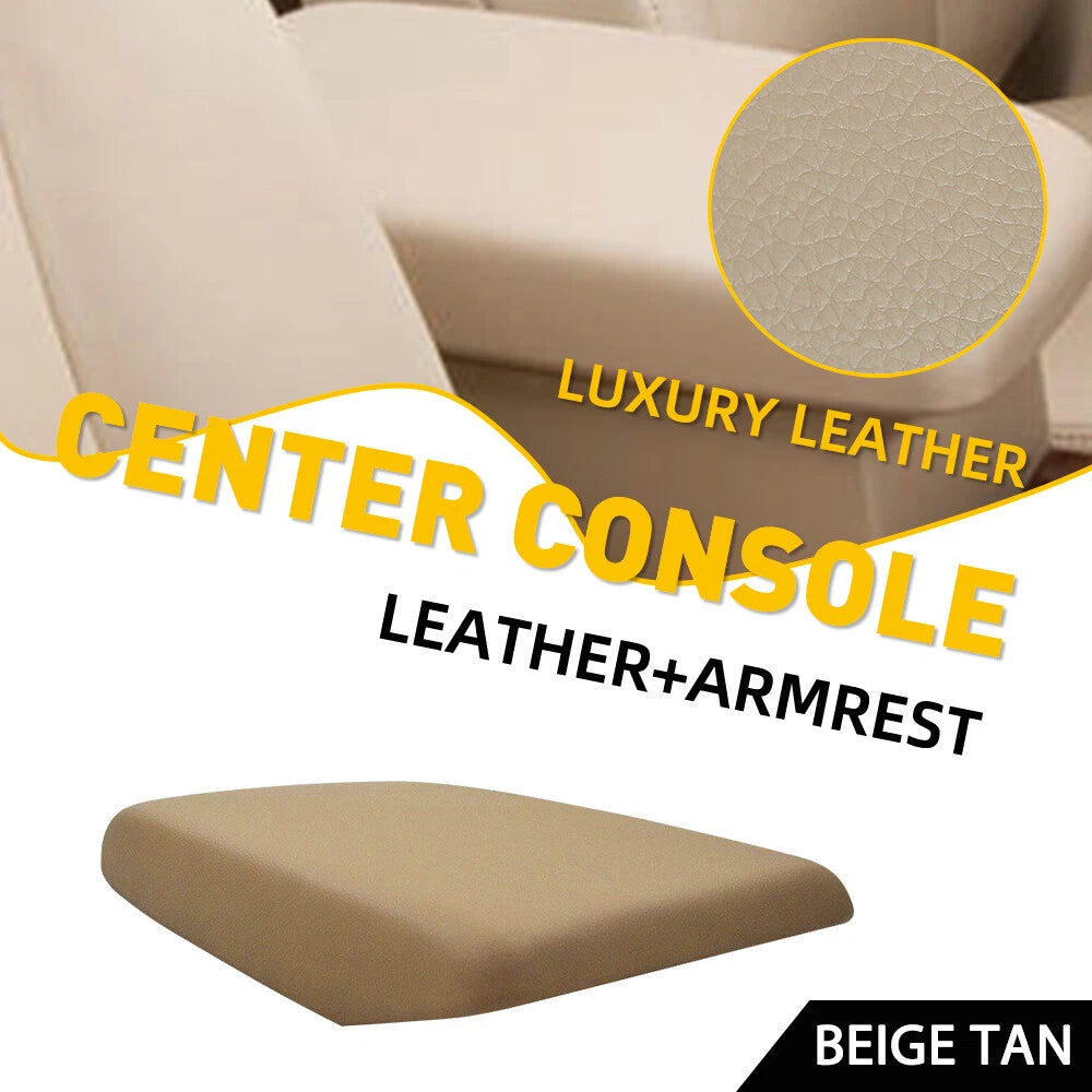 For 08-13 Toyota Highlander Leather Center Console Lid Armrest Cover Beige Tan 6B93BC-57