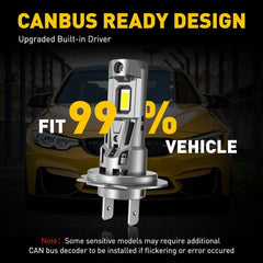2x Super Bright H7 LED Headlight Kit High Low Beam Bulbs 30000LM 6500K White US 6B93BC-57