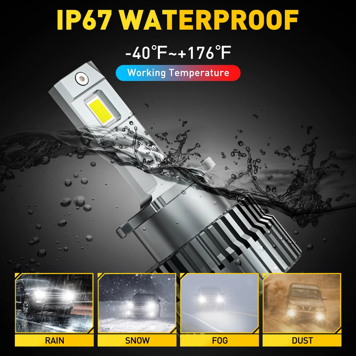 AUXITO D4S D4R LED Headlight Bulb Replace HID Xenon Lamp 6000K Bright 40000LM EA AUXITO