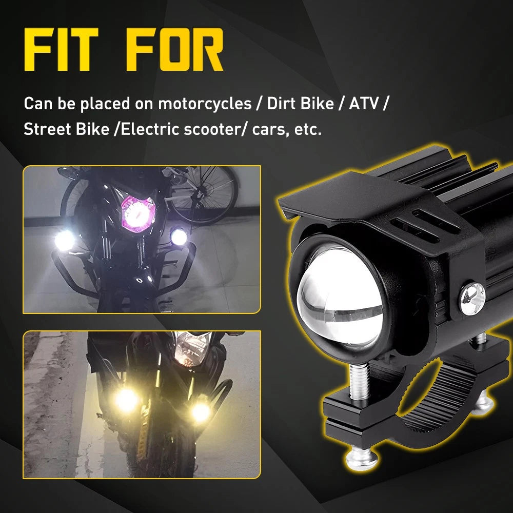 Motorcycle Led Headlights Two-Color Bright External Spotlights Amber White EOA 6B93BC-57