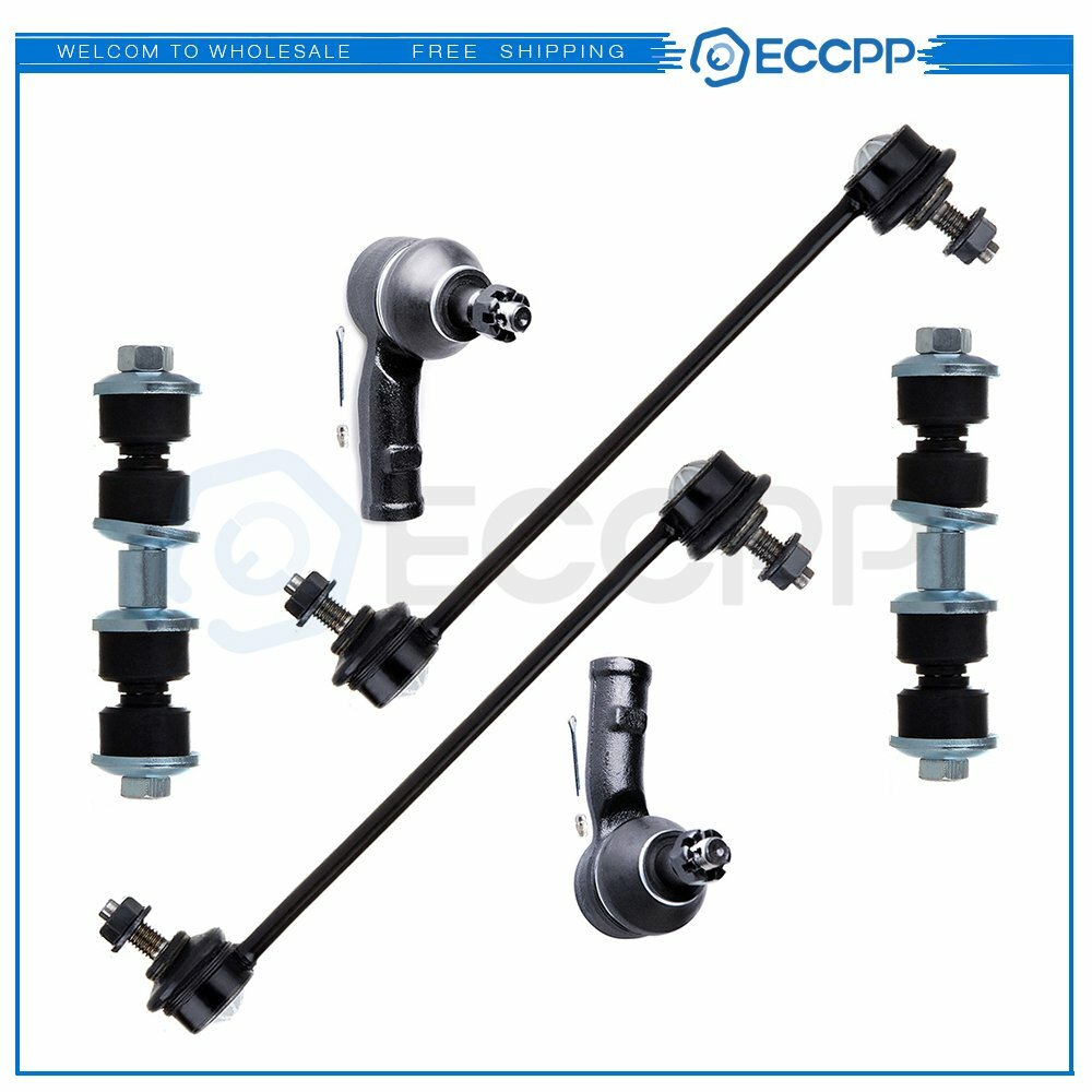 6pc Front Rear Sway Bars Outer Tie Rods Suspension Kit for 2000-2006 Ford Focus