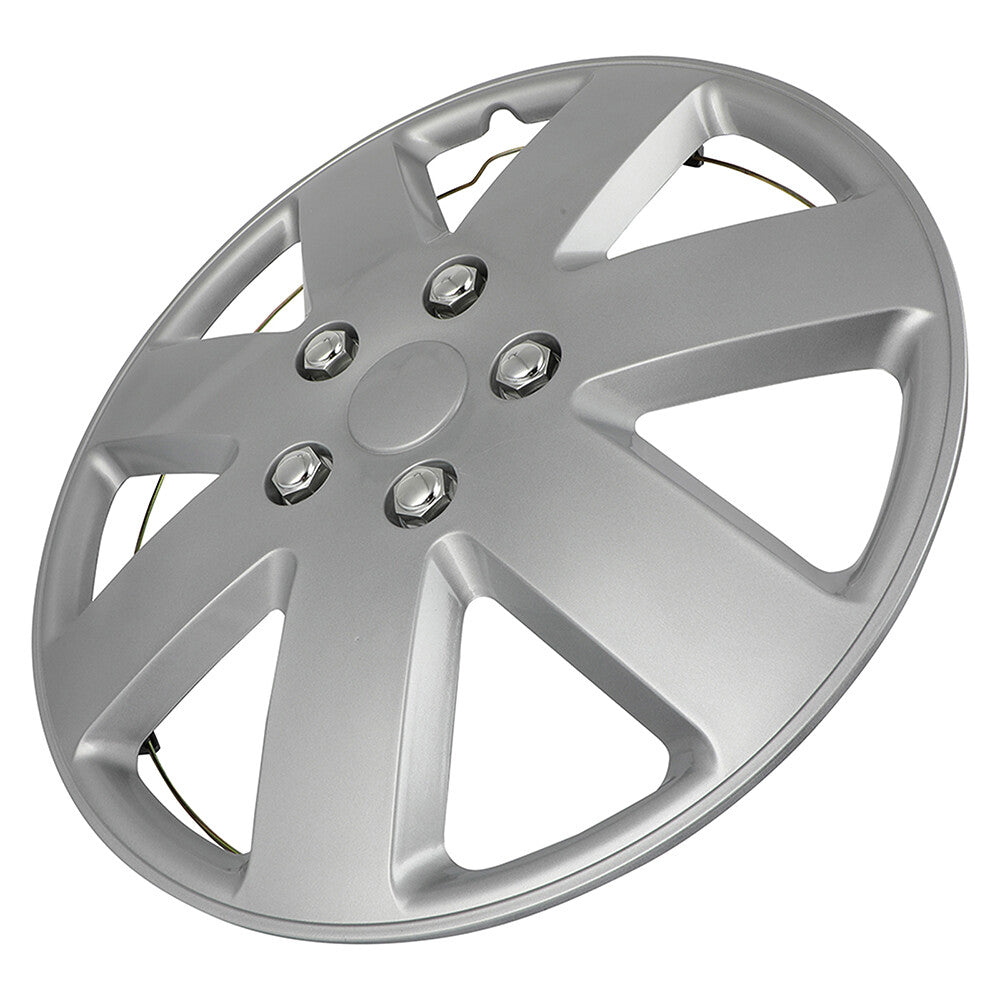 ECCPP 4Pcs Wheel Covers Fits 5 Lug R16 Tire Snap On 16" Wheel Hub Caps Silver ECCPP