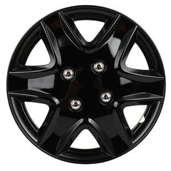 ECCPP 4X Wheel Hub Caps Covers Snap On Black Rim Covers For R15 Tire 4 Lug Wheel ECCPP