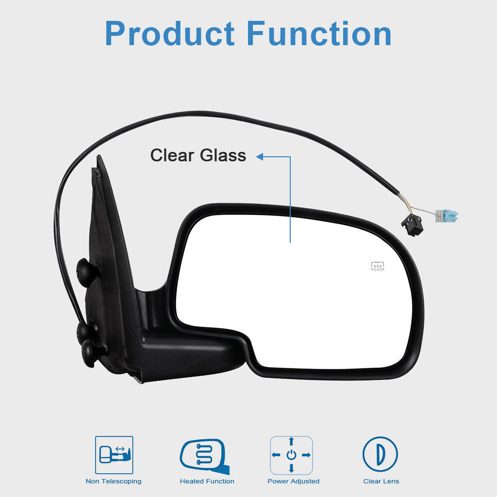 Power Mirror For 03-07 Chevy Silverado Sierra 1500 Right Side Heated Manual Fold 6B93BC-57