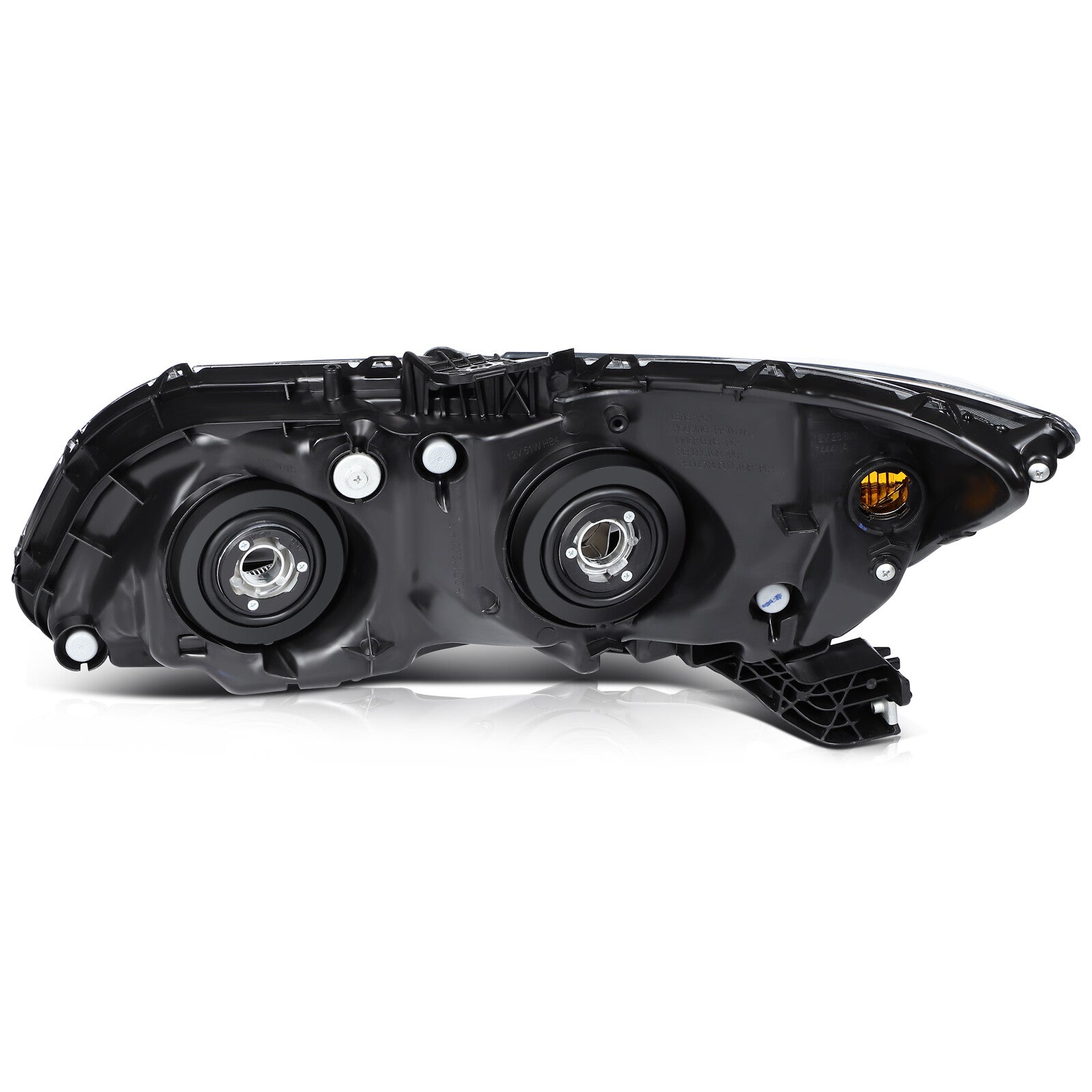 For 2012-2013 Honda Civic 2Dr/2012-2015 4Dr Black Left+Right Headlights Assembly 6B93BC-57