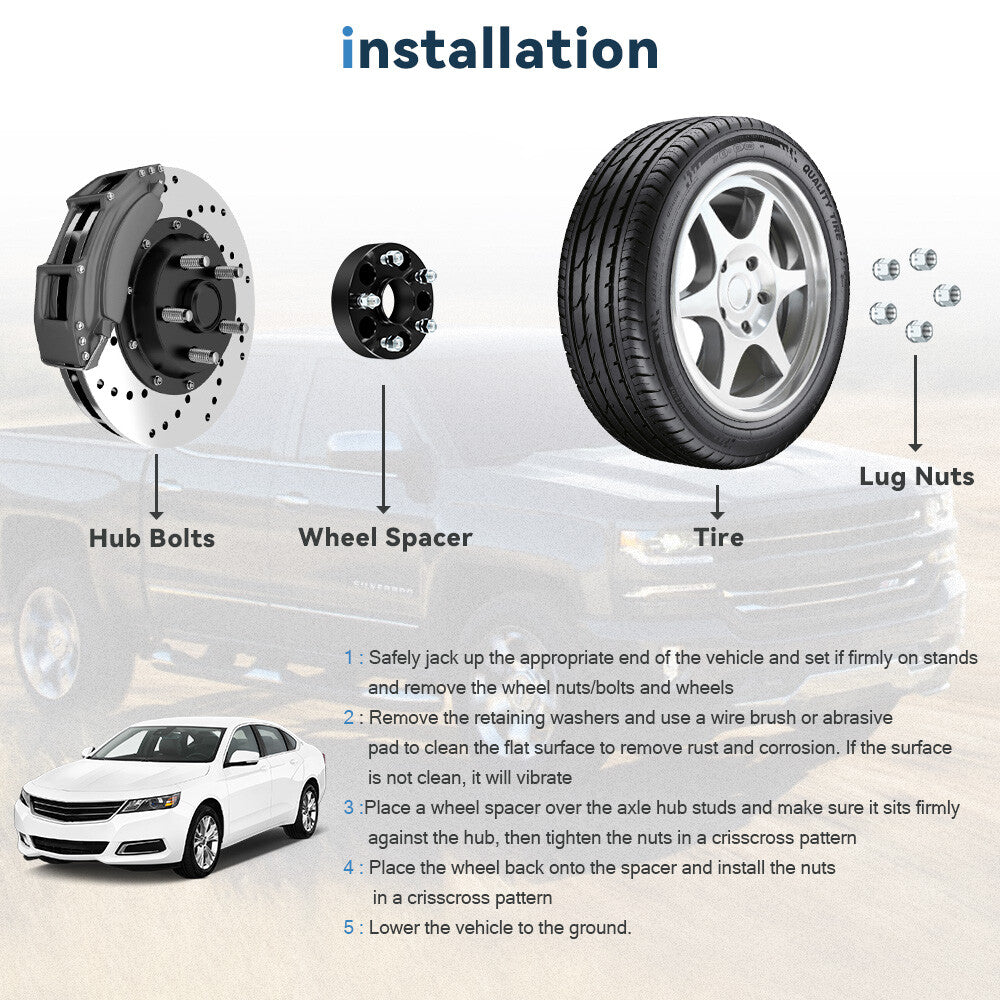 2P 1.5" 5x4.75 5x120 Hub Centric Wheel Spacers For 2014-2019 Chevy Camaro Impala 6B93BC-57