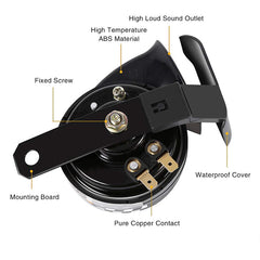 12V Black Loud Motorcycle Horn For Yamaha V Star 250 650 950 1300 Classic US