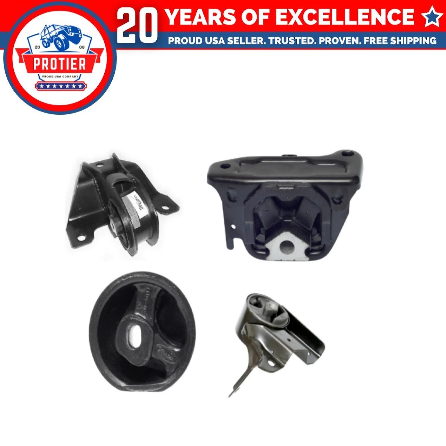 Engine Motor & Trans Mount Set 4PCS Compatible for 1995 Dodge Stratus 2.0L 6B93BC-57