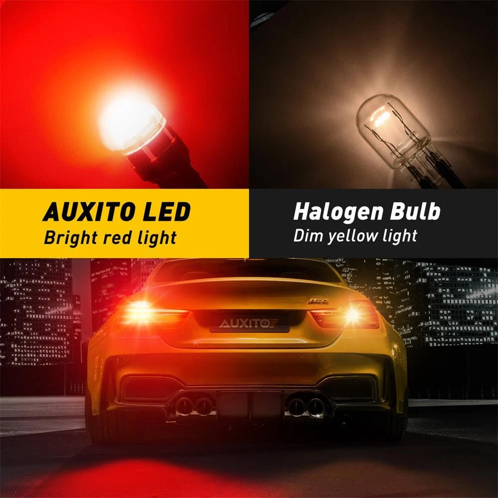 AUXITO 7443 Red LED Brake Tail Parking Stop Light Bulbs Super Bright 7440 7444 A AUXITO