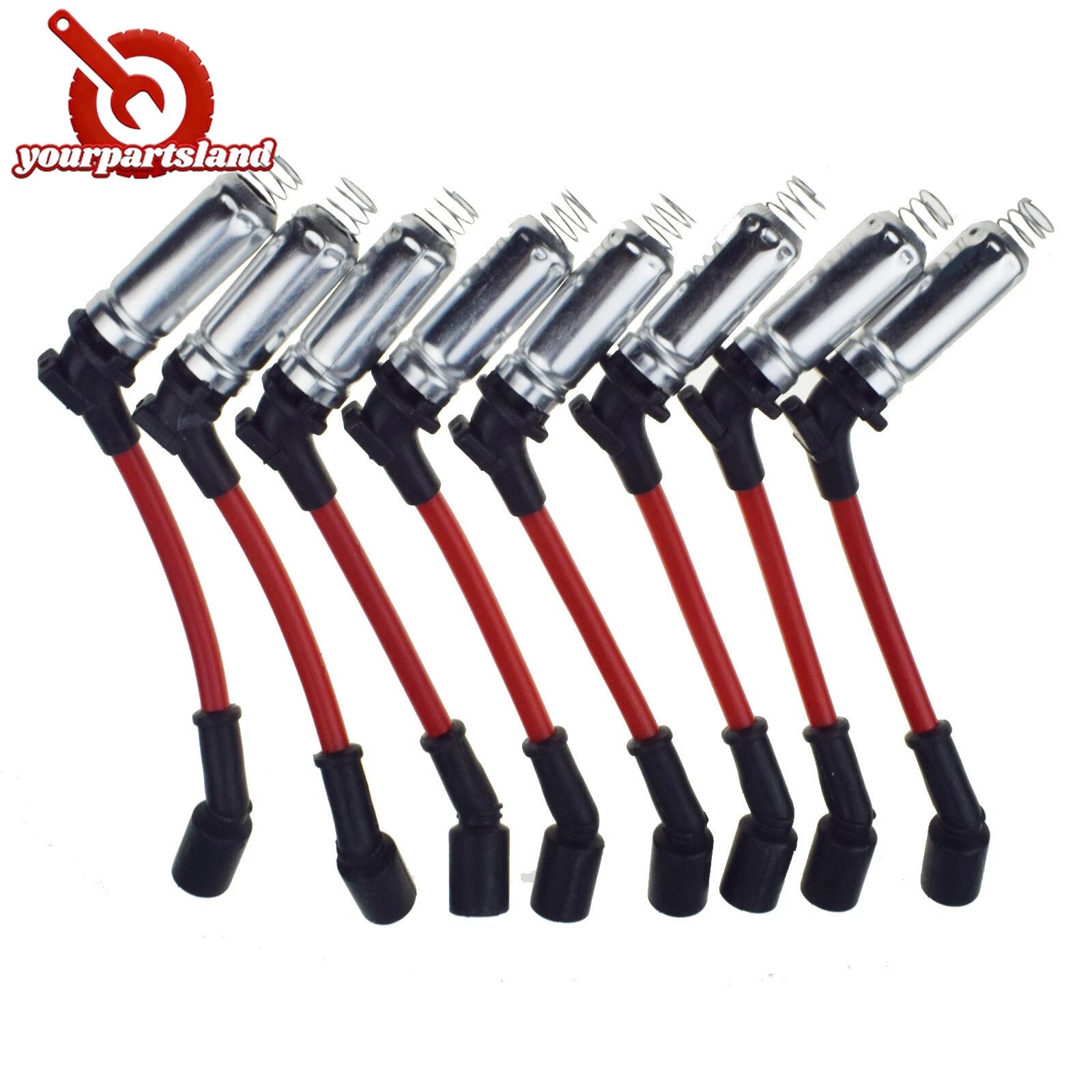 10mm Spark Plug Ignition Wires Set 8PCS for Chevy GMC Silverado Sierra V8 48322R 6B93BC-57