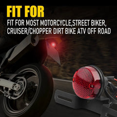 Round Brake Motorcycle LED Tail Light Red For Harley Chopper Bobber Cafe Racer 6B93BC-57