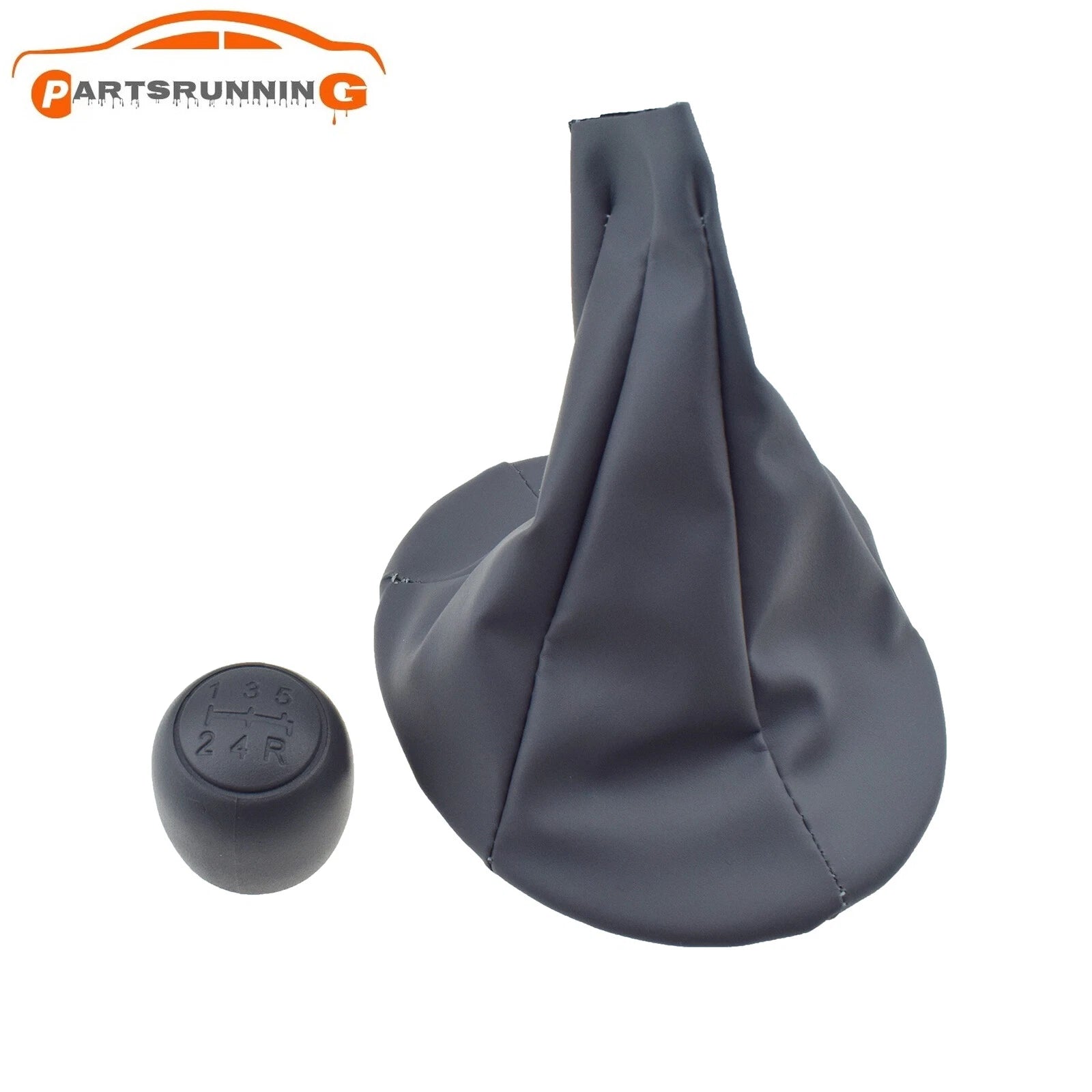 5 Speed Gear Shift Knob + Leather Cover For Fiat 500 500c 2007-2013 /Panda 03-12 6B93BC-57
