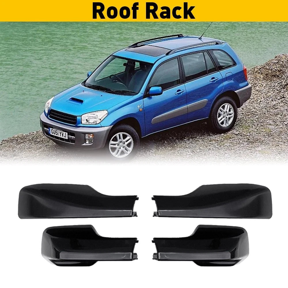 2001-2005 for Toyota RAV4 5-Door Top Black Roof Rack End Cover Shell Replace 4pc 6B93BC-57