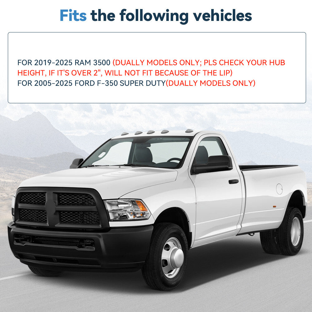 2 Pcs 2" 8x200 Hub Centric Wheel Spacers For Ram 3500 Ford F-350 Super Duty DRW 6B93BC-57