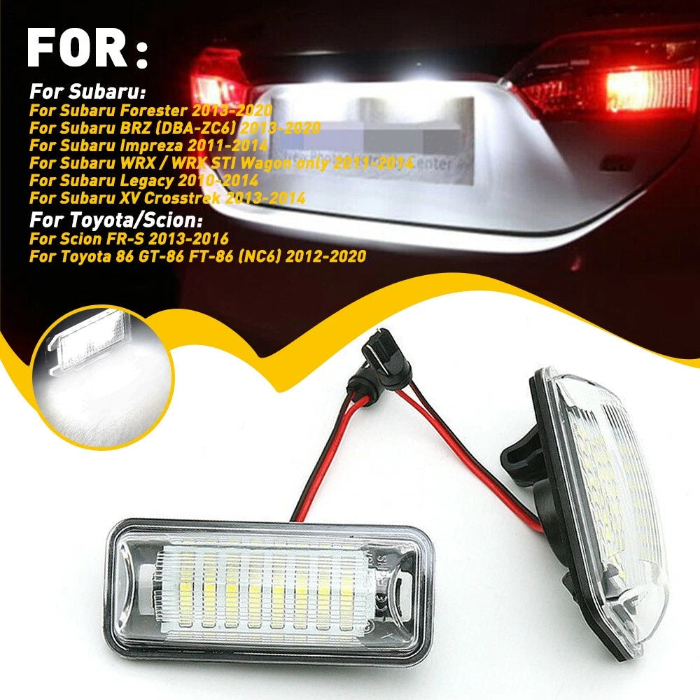 LED License Tag Plate Light 6000K White Lamp For 2013-2020 Subaru Forester BRZ A 6B93BC-57