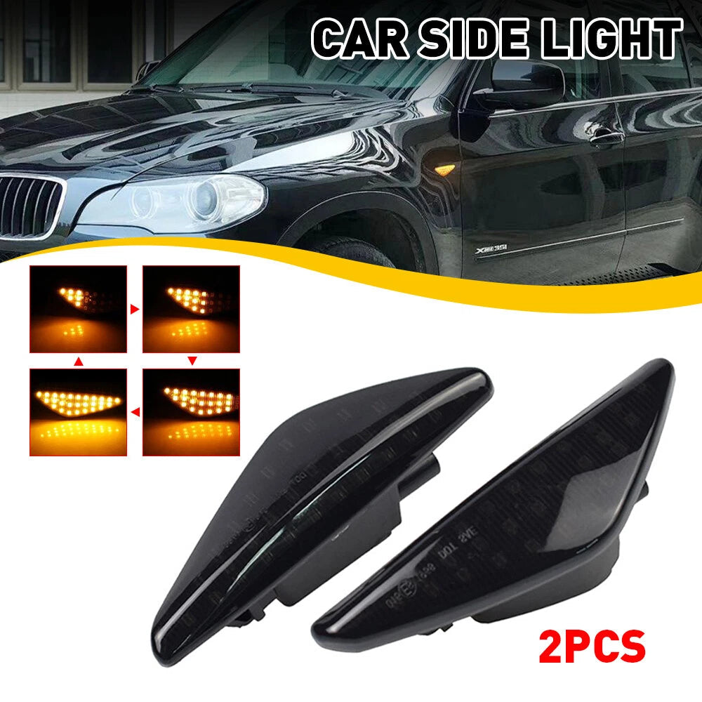 Smoked LED Fender Side Marker Light Turn Signal For BMW X3 F25 X5 E70 X6 E71 E72 6B93BC-57