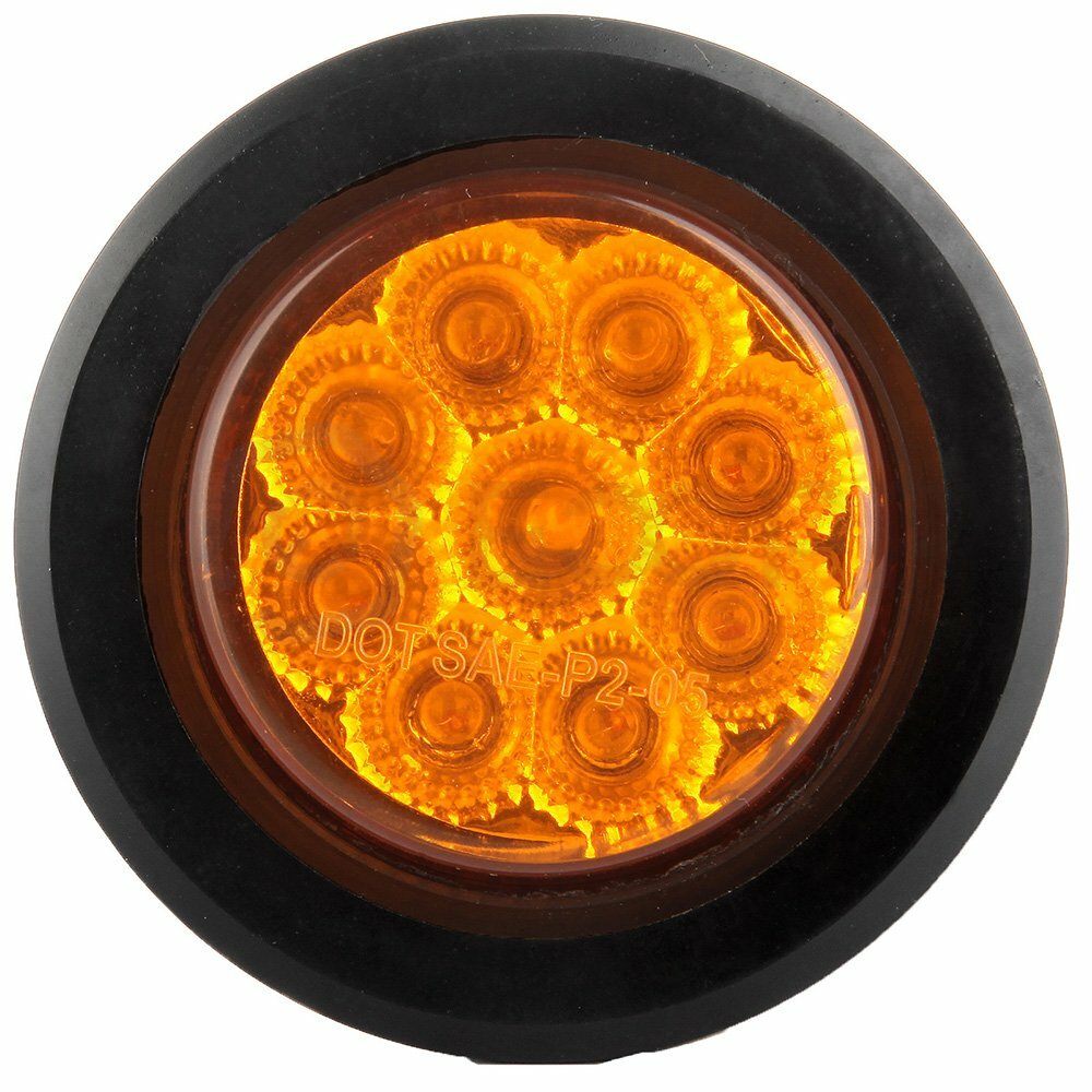 10x Round 2 inch Amber Side Marker 9 Led tail Light Trailer truck universal KOEEP