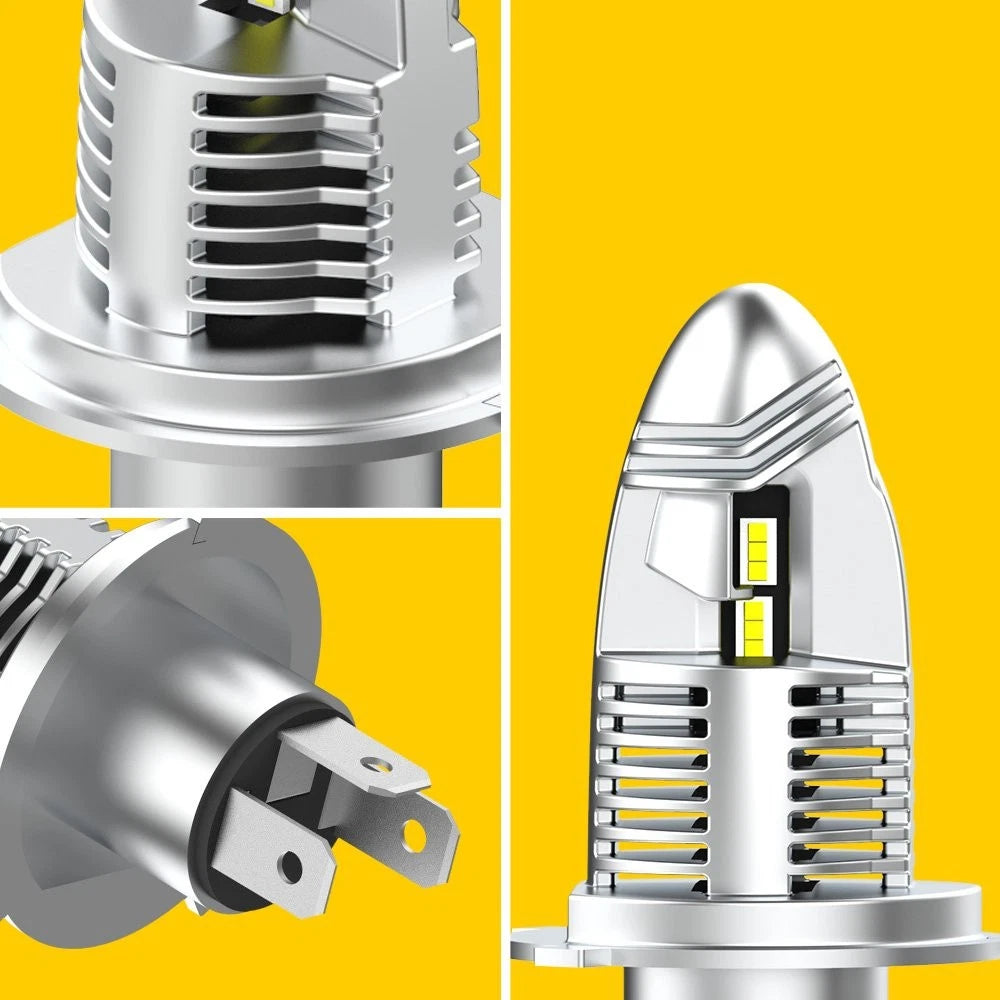 4X AUXITO LED Headlight Bulb H4 9003 HB2 Combo High Low Super White CANBUS Q10 A AUXITO