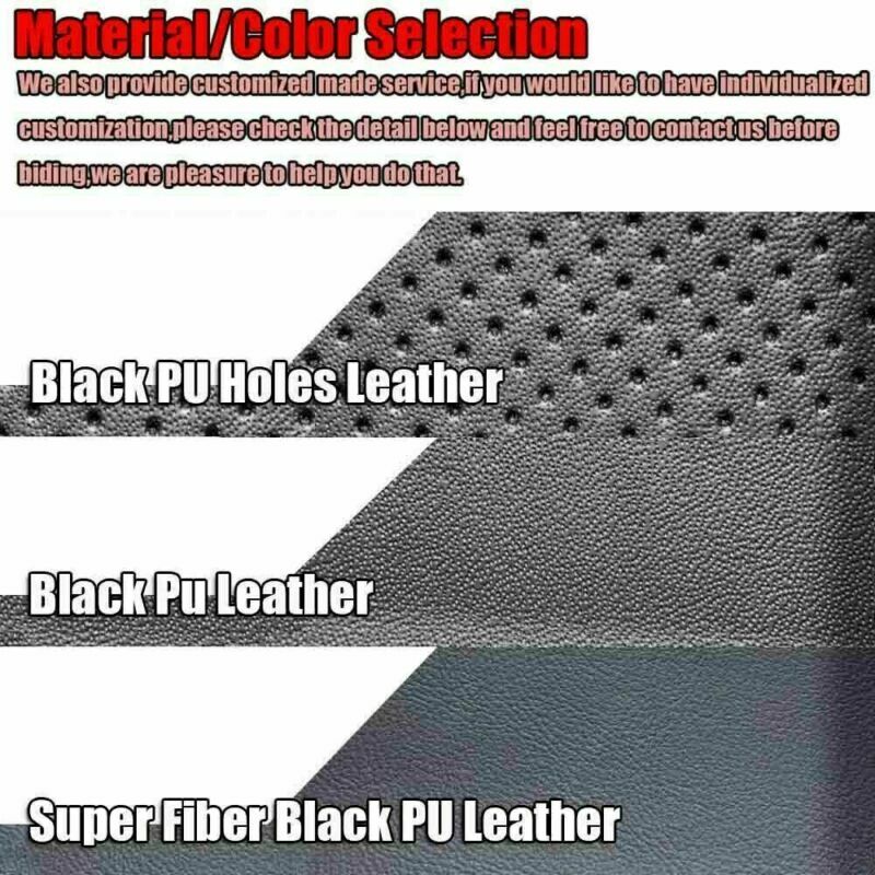 Black Suede Leather Steering Wheel Hand Sewing Wrap Cover For Nissan Altima Leaf 6B93BC-57