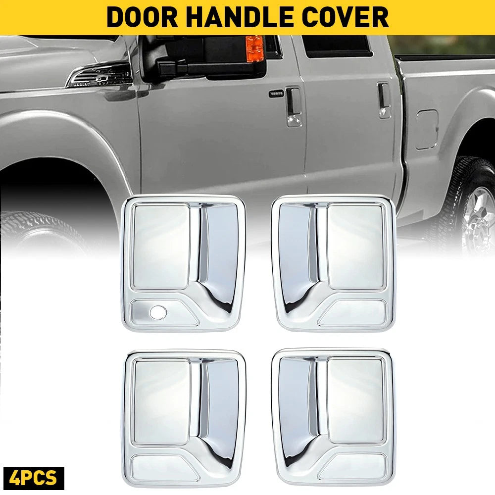 EXTERIOR CHROME LOOK DOOR HANDLE CAP COVER FIT FOR 1999-2016 FORD F250 F350 F450 6B93BC-57