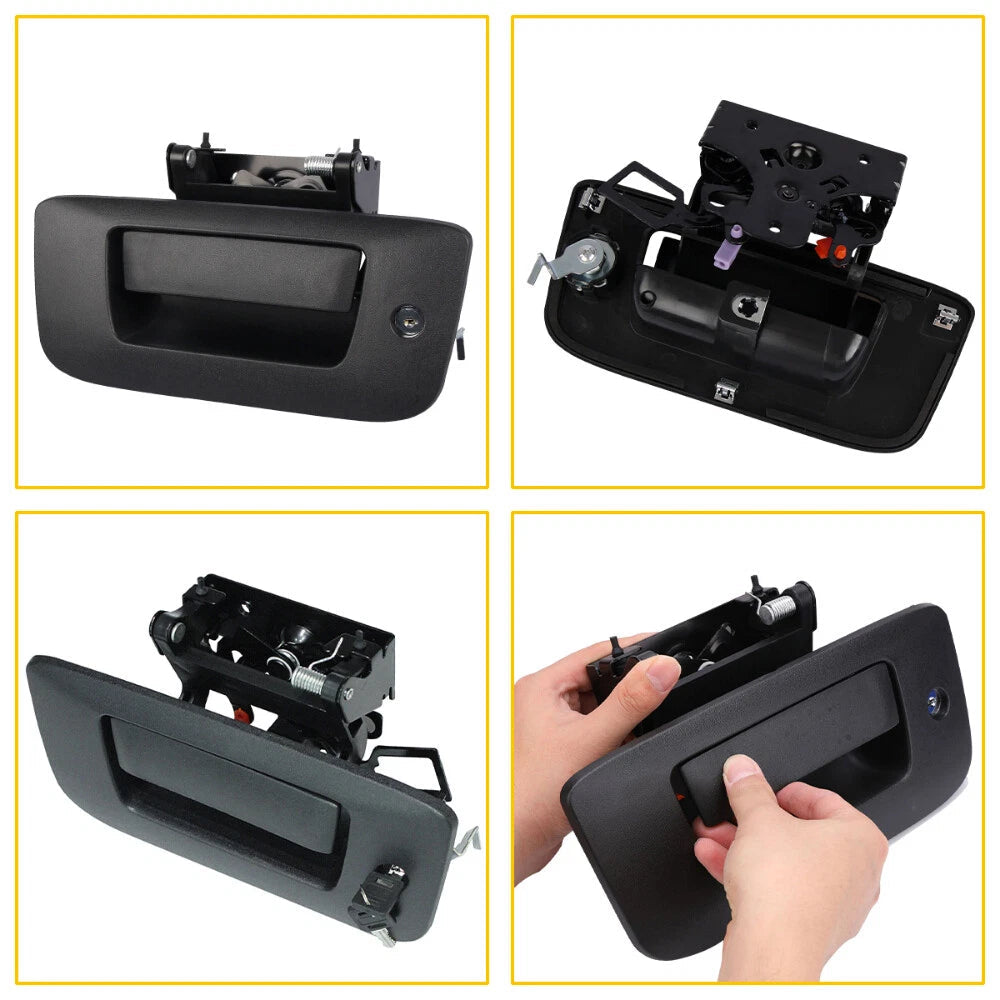 Tailgate Handle Latch w/Lock & Bezel For 2007-2014 Chevy Silverado GMC Sierra 6B93BC-57