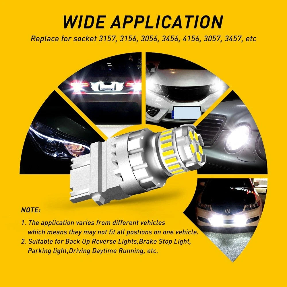 2-10pc 3157 3156 3057 23SMD LED Car Brake Turn Tail Reverse Light Bulb White USA 6B93BC-57